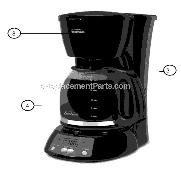 Page A Diagram and Parts List for BVSB-TGX23  Mr Coffee Coffee Maker
